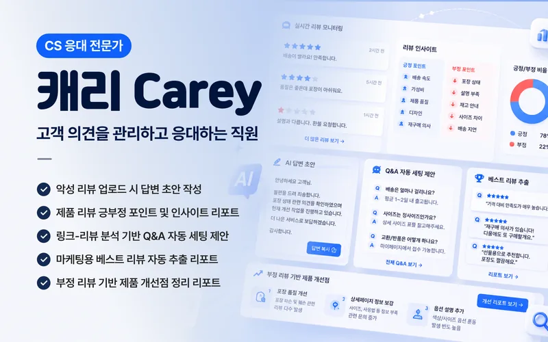 캐리 CS 응대 직원 커버